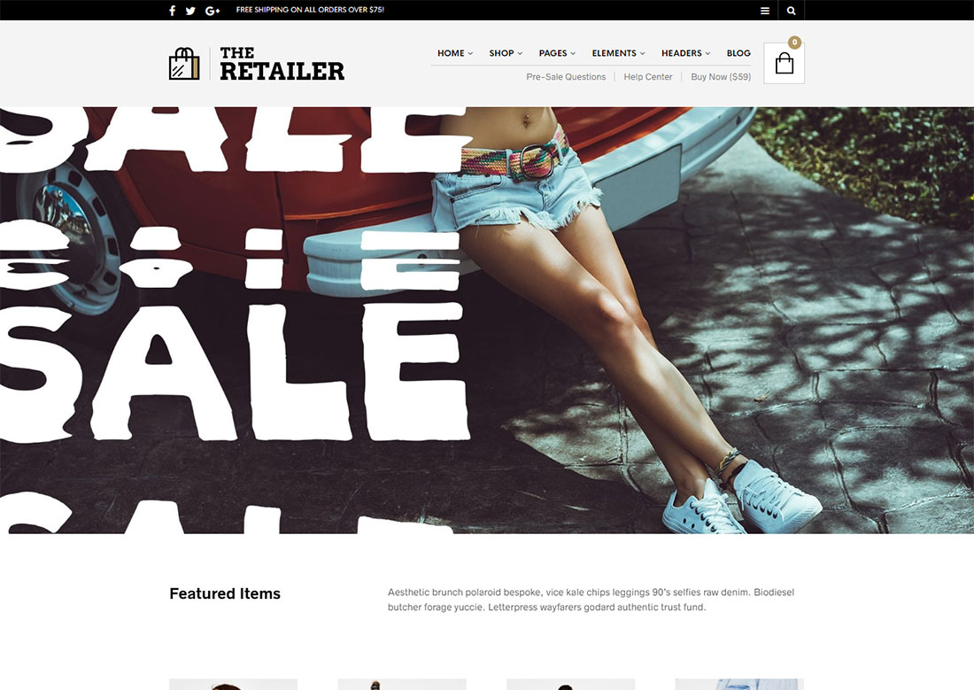 the retailer mobile friendly ecommerce theme