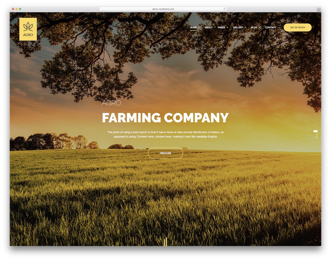 agro farming wordpress theme