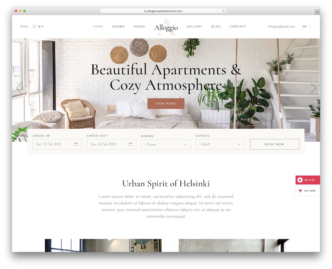 alloggio hotel wordpress theme