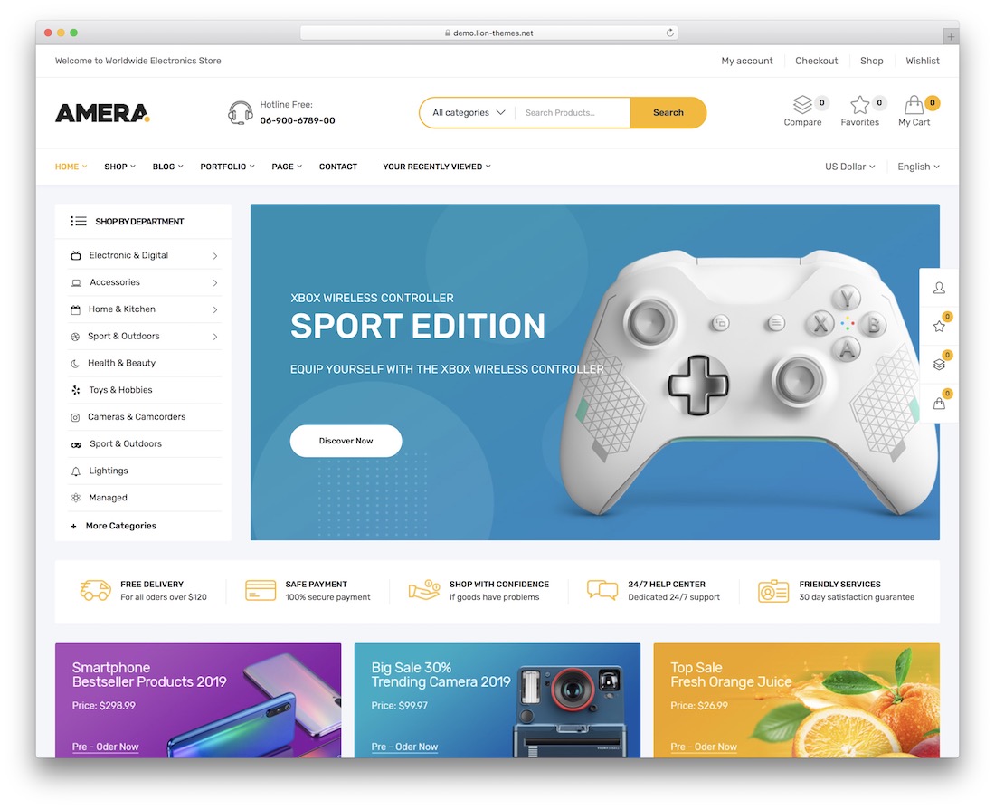 amera wordpress theme selling digital products