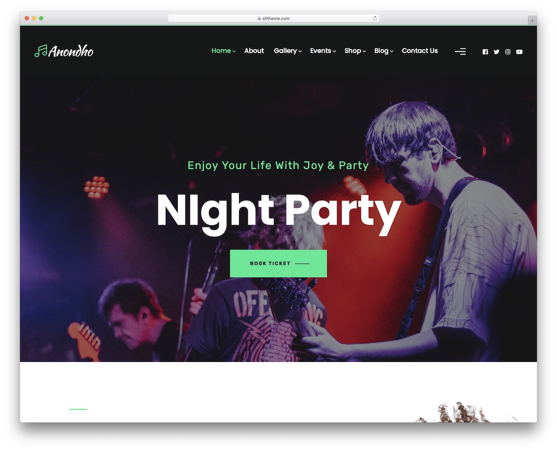 anondho wordpress nightclub theme