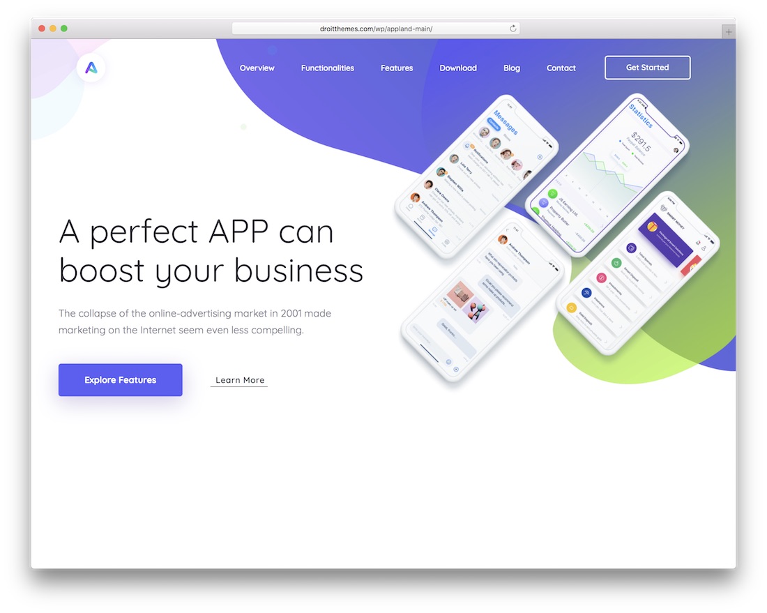 appland wordpress theme selling digital products