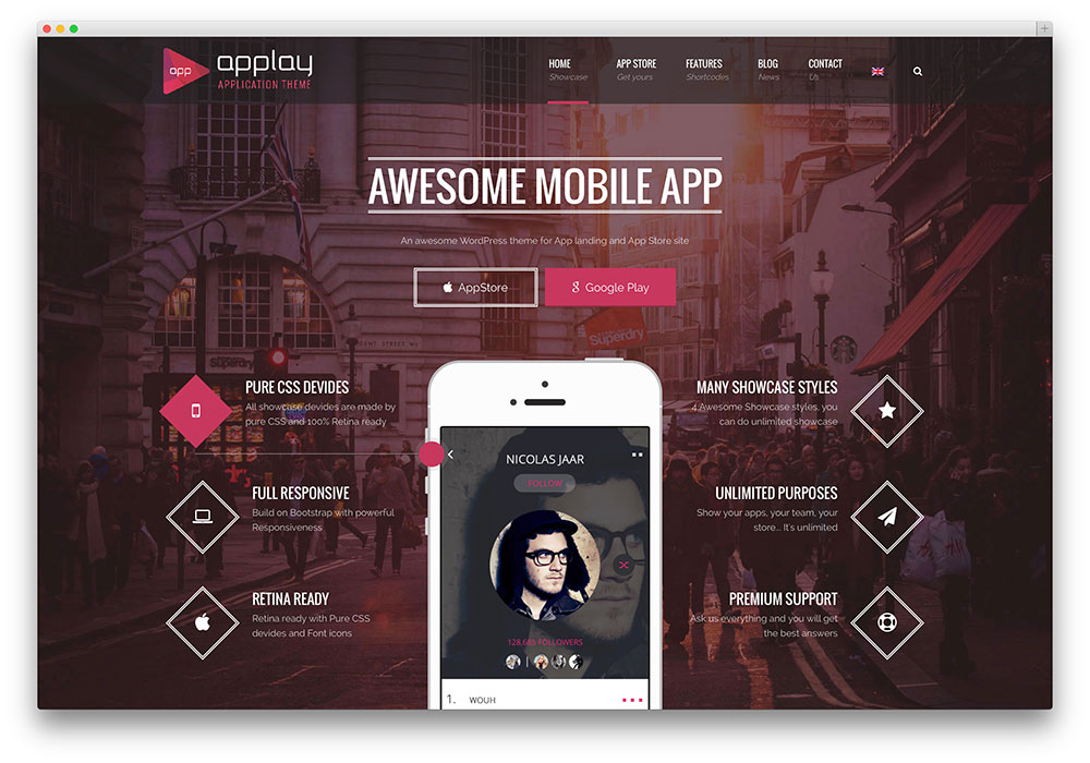 applay - app landing page theme