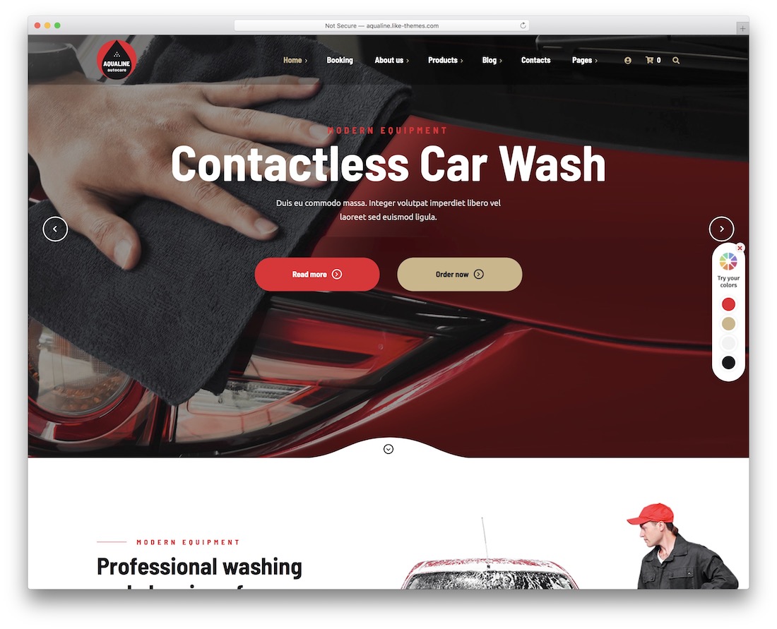 aqualine car wash wordpress theme