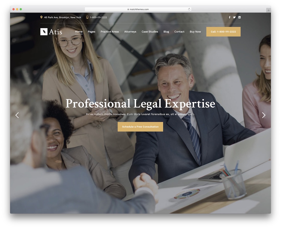 atis law firm wordpress theme