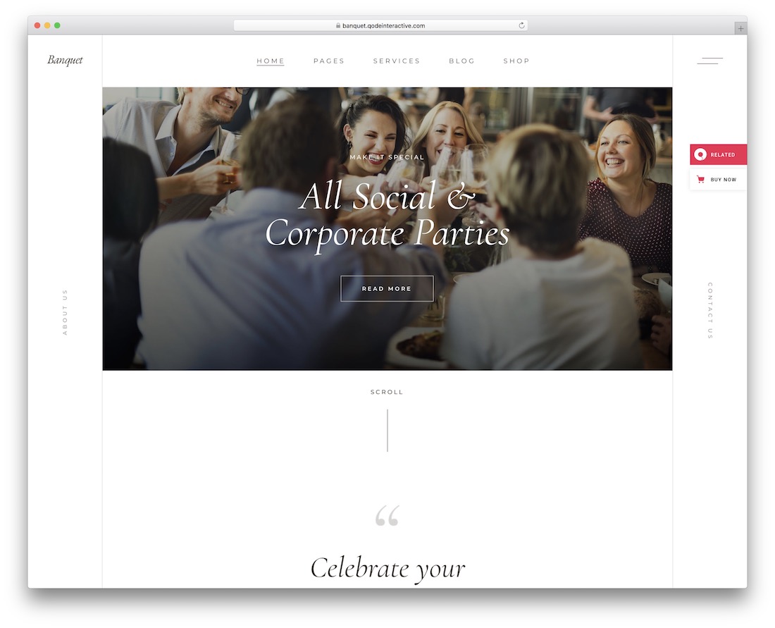 banquet event planner wordpress theme