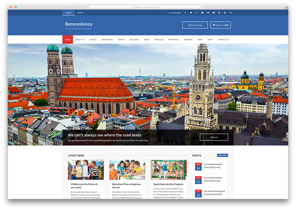 benevolence creative church WordPress theme