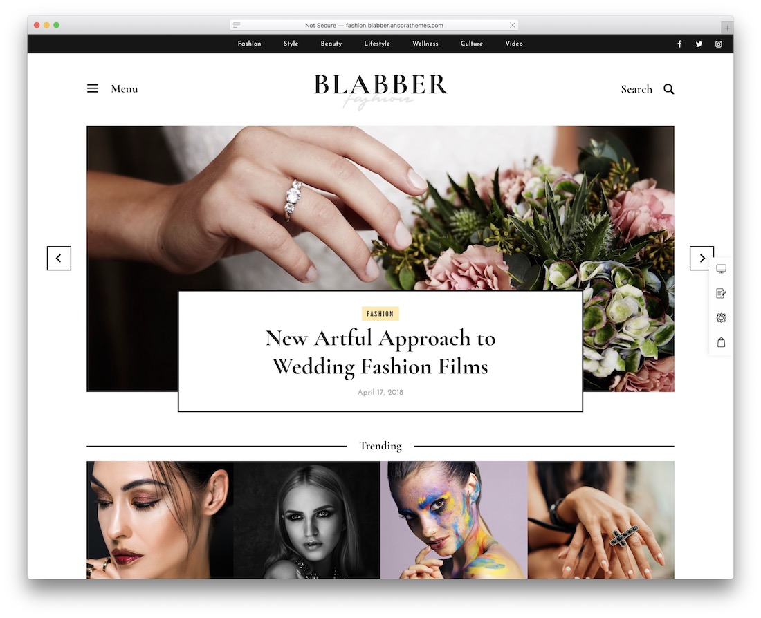 blabber wordpress theme with slider