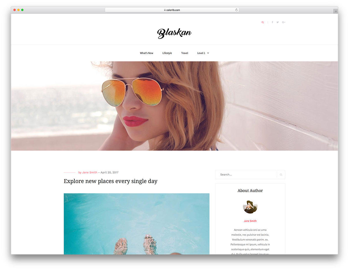 free and simple blog theme - blaskan