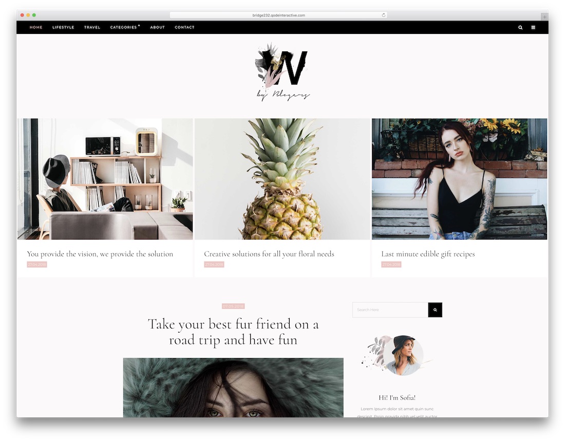 bridge best personal blog wordpress theme