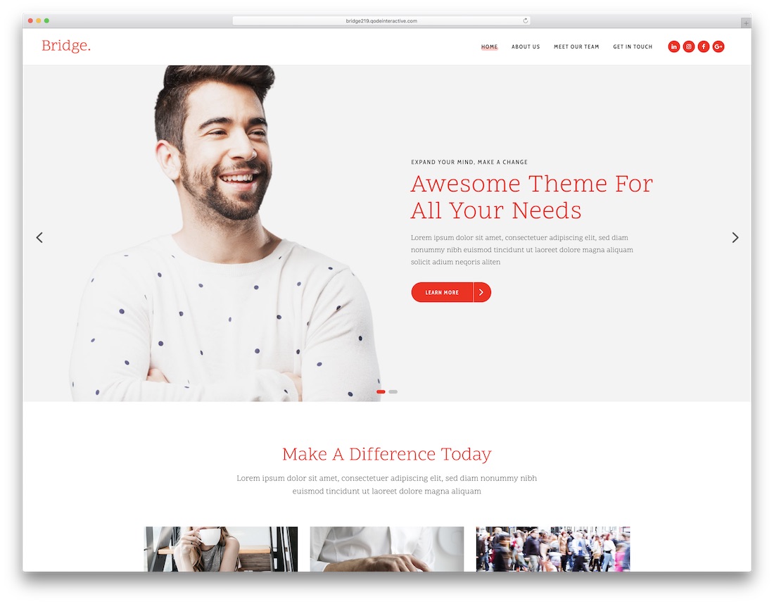 bridge best wordpress business theme