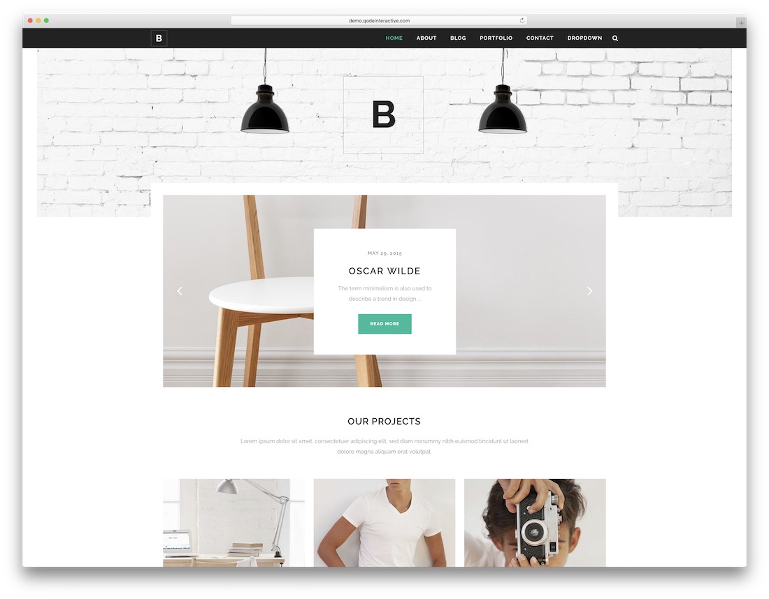 bridge wordpress theme with slider