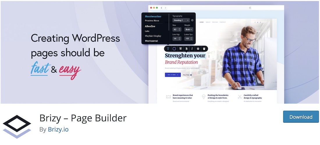 brizy page builder wordpress plugin