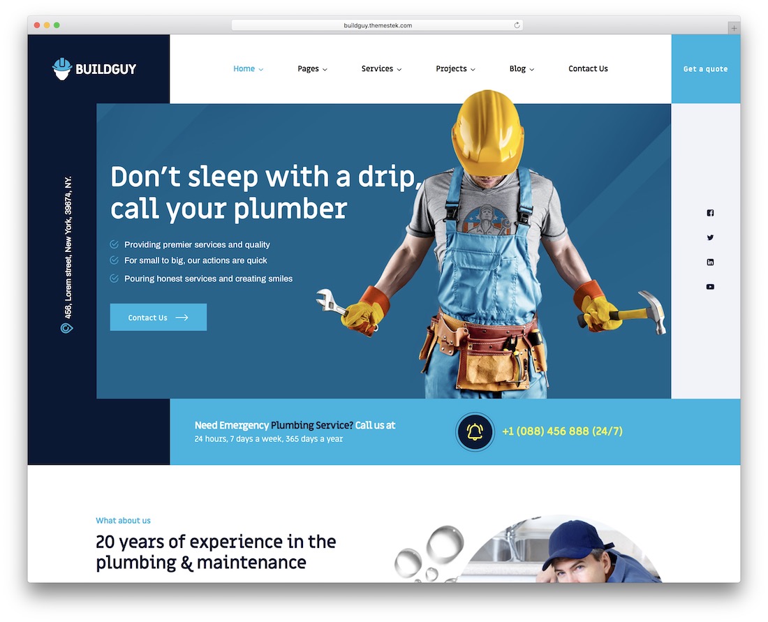 buildguy plumber wordpress theme