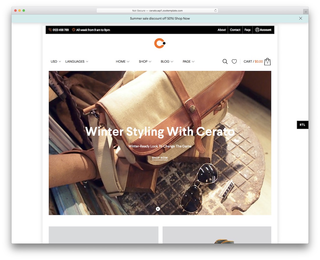 cerato mobile-friendly ecommerce theme