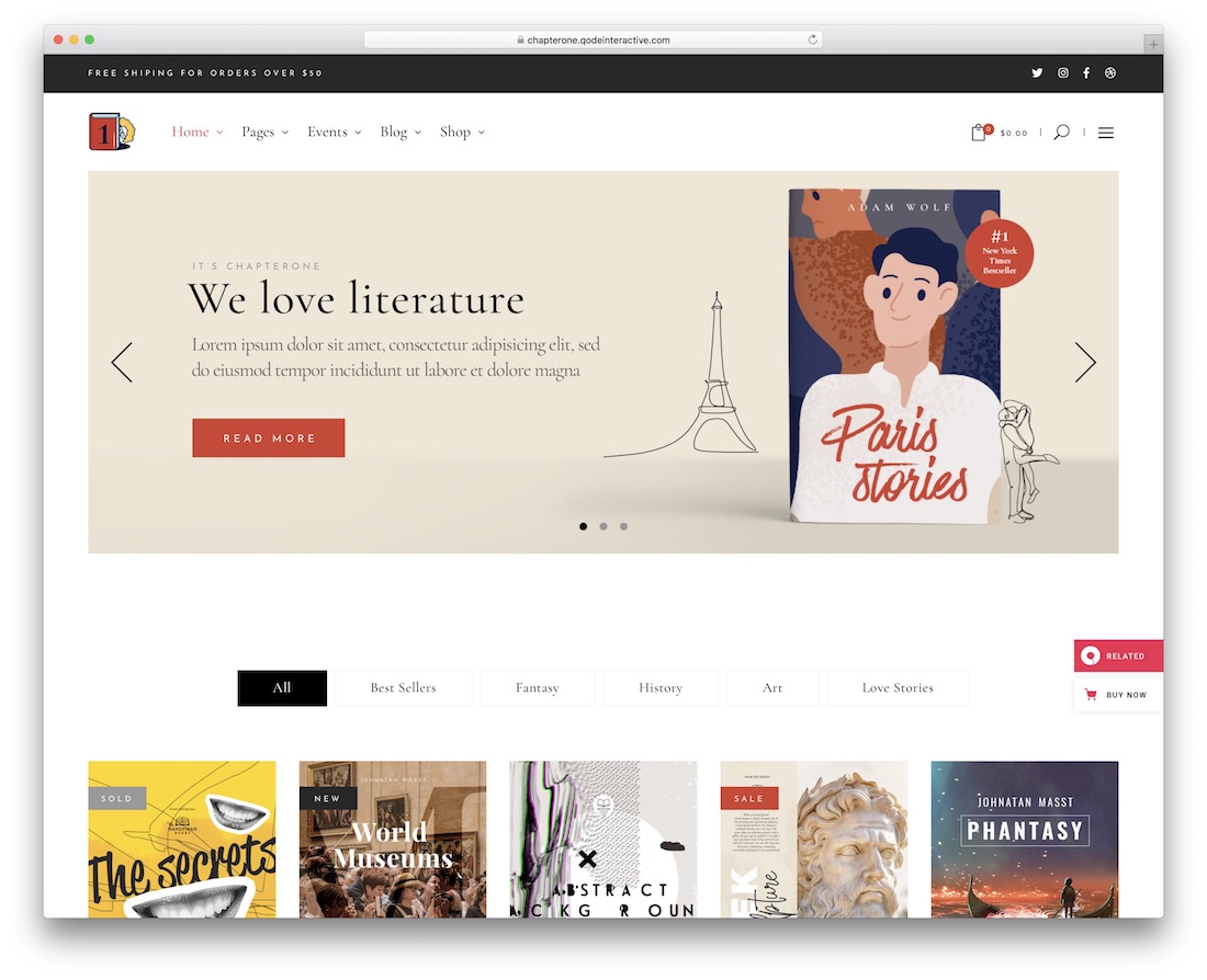 chapterone wordpress theme for bookstores libraries