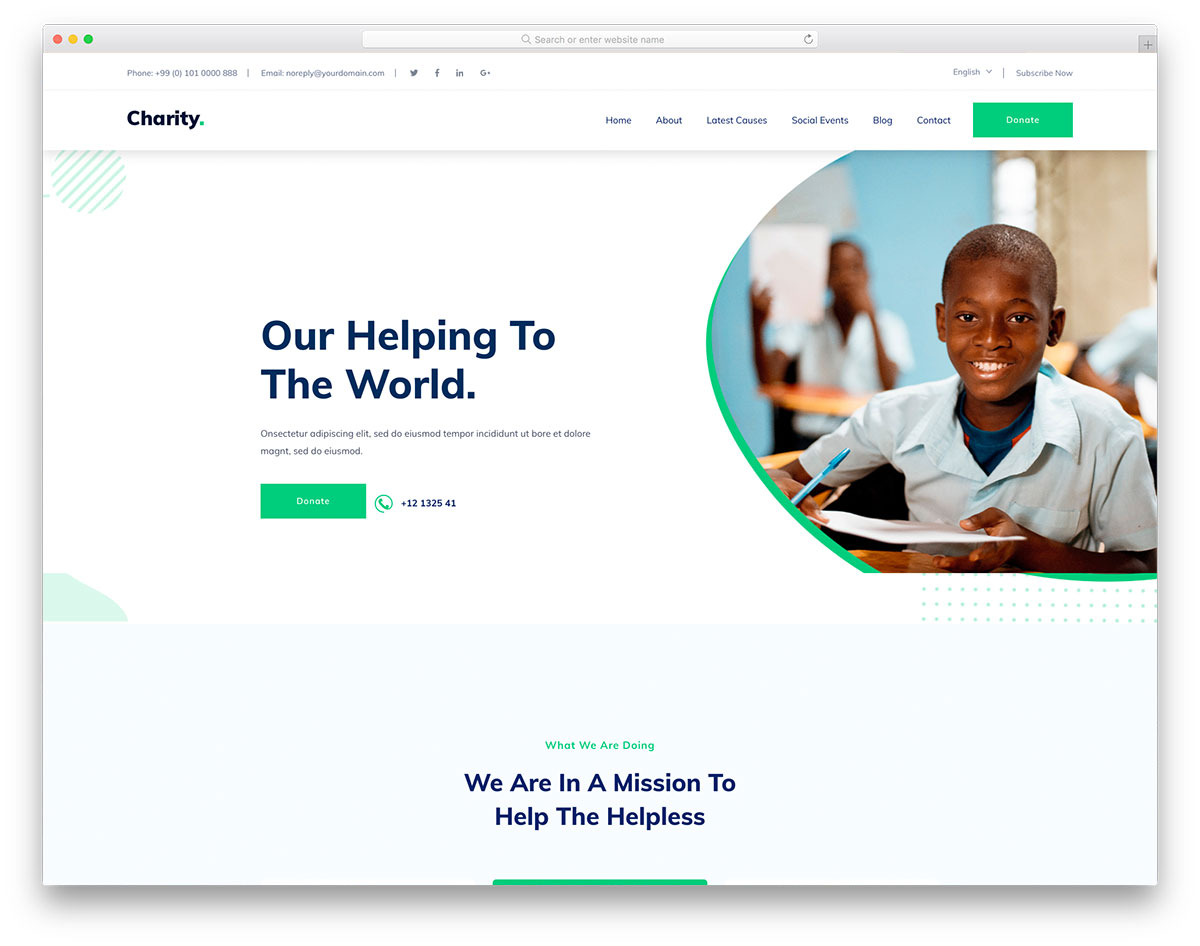 Charityworks Free Template