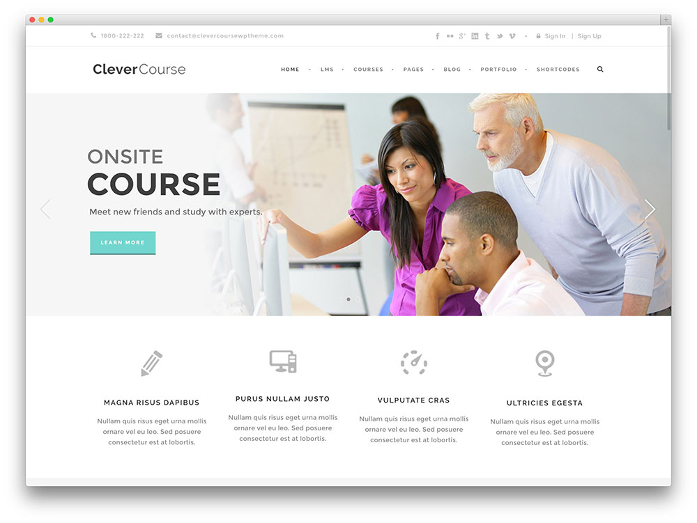 clevercourse - minimal education theme