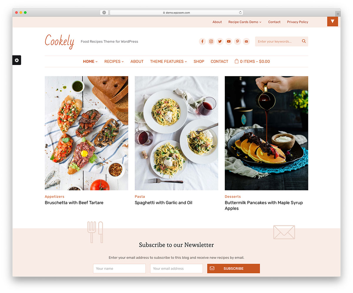 Modern Food Blog Theme