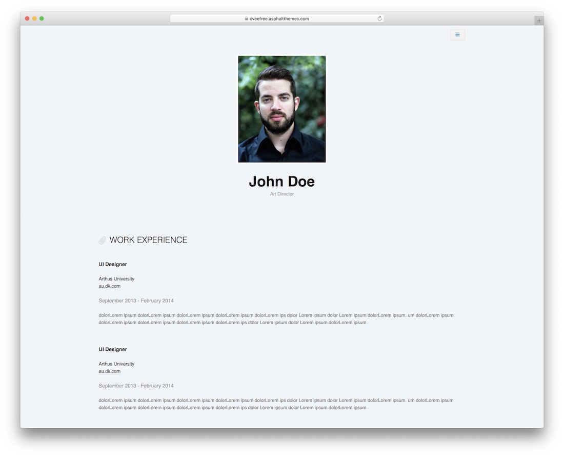 cvee free personal wordpress theme