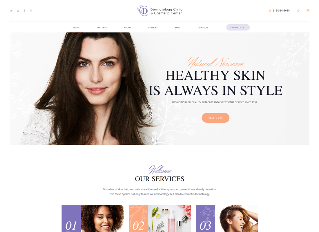 D&C | Dermatology Clinic & Cosmetology Center WordPress Theme