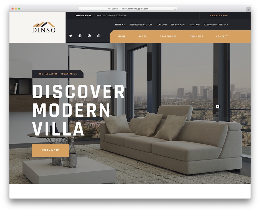 dinso real estate wordpress theme