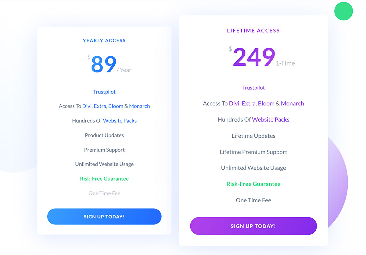 divi theme pricing