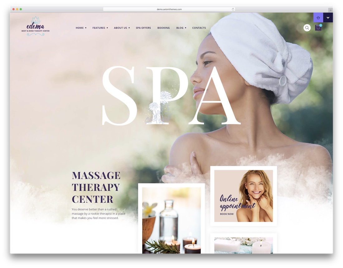 edema spa salon wordpress theme