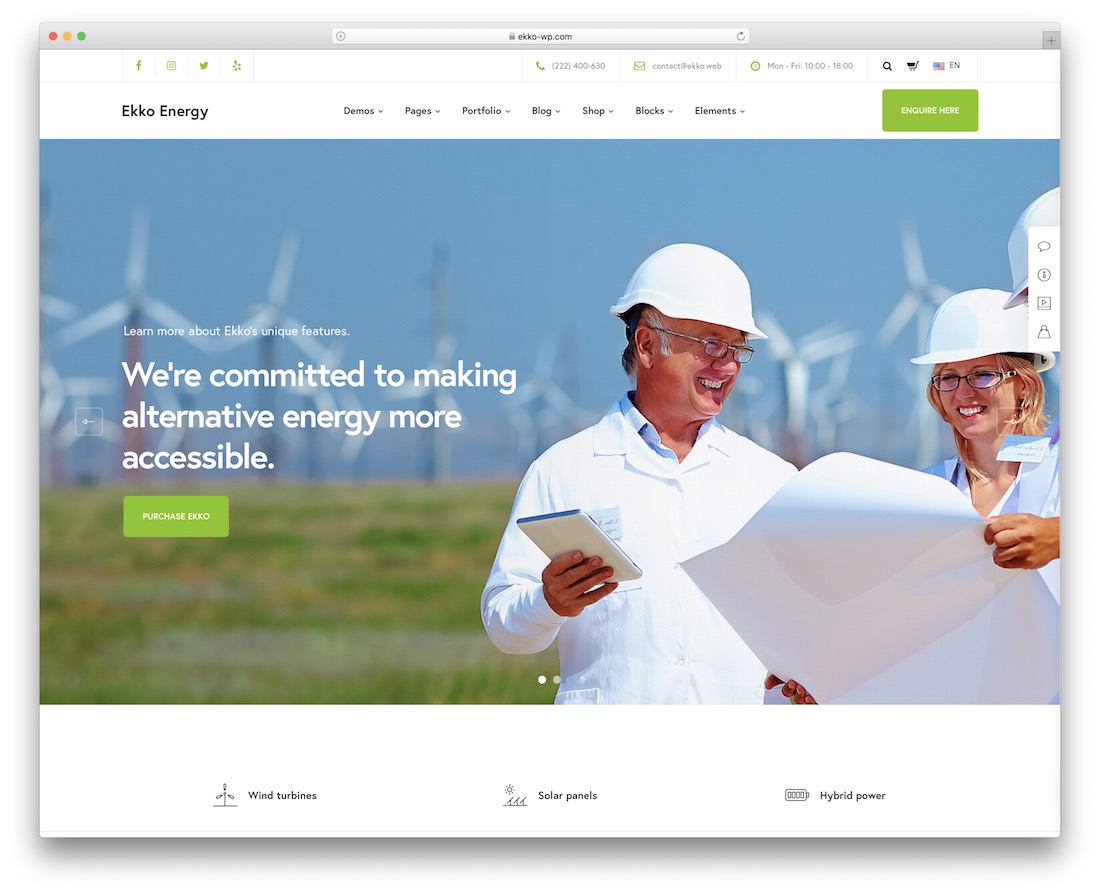 ekko eco friendly wordpress theme