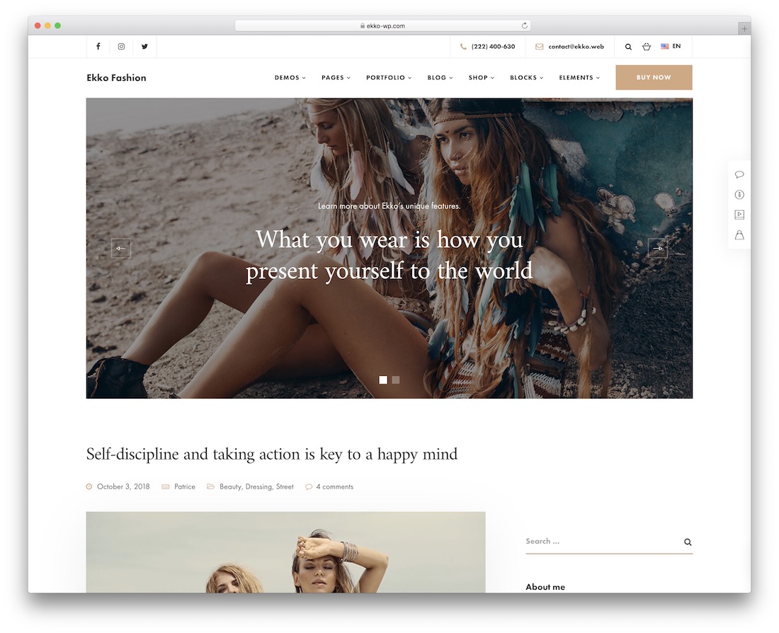 ekko fashion wordpress theme