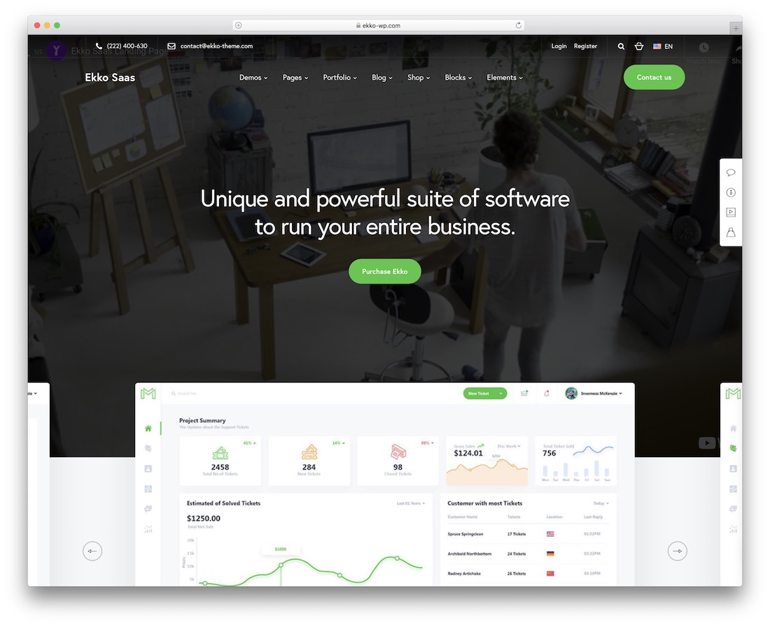 ekko landing page wordpress theme