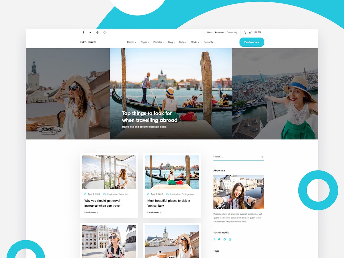 ekko personal blog wordpress theme