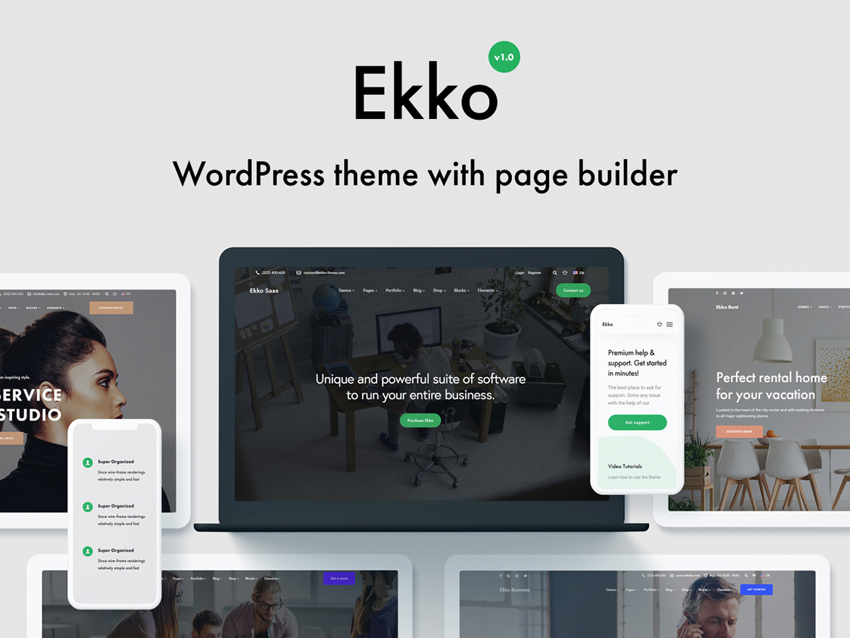 ekko - minimal landing page theme