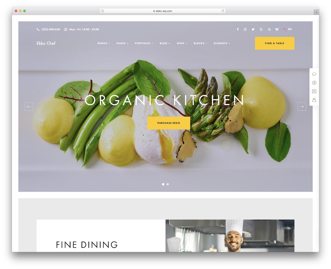 ekko wordpress organic food theme