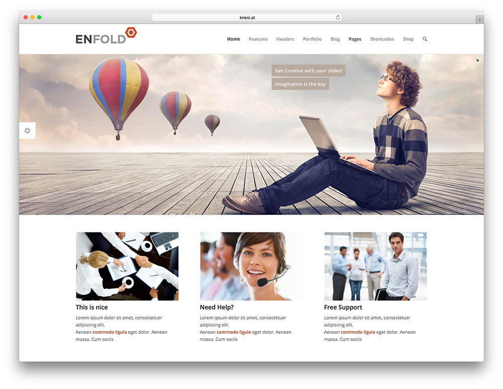 enfold - drag and drop wordpress theme