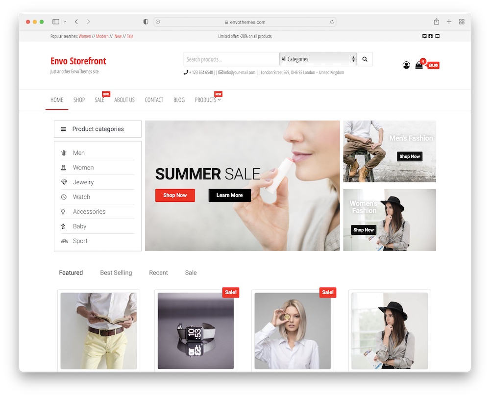 envo storefront free ecommerce wordpress theme