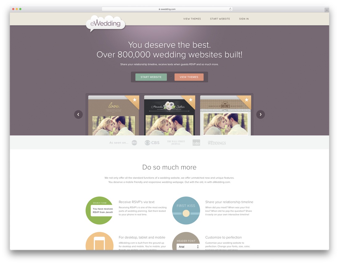 ewedding wedding website builder