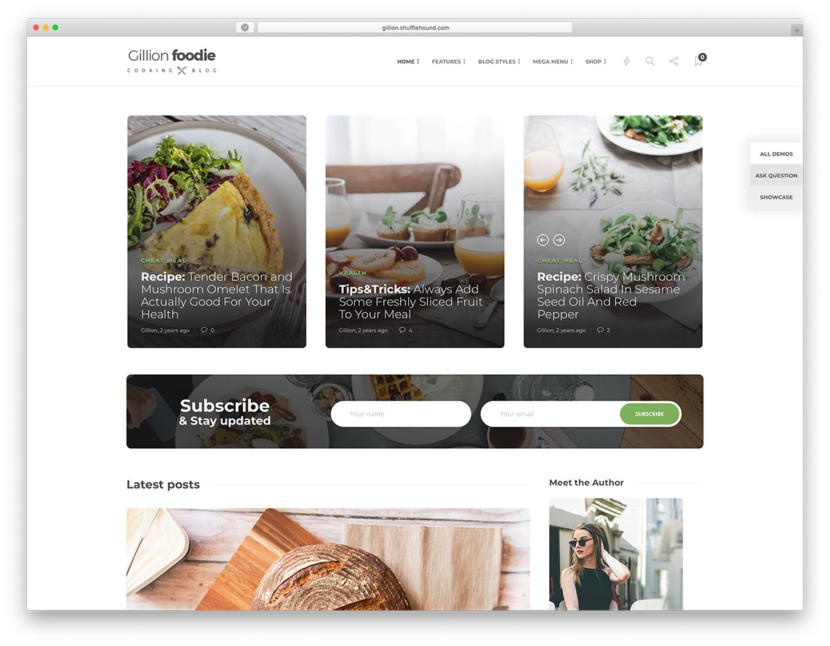 food blog WordPress themes