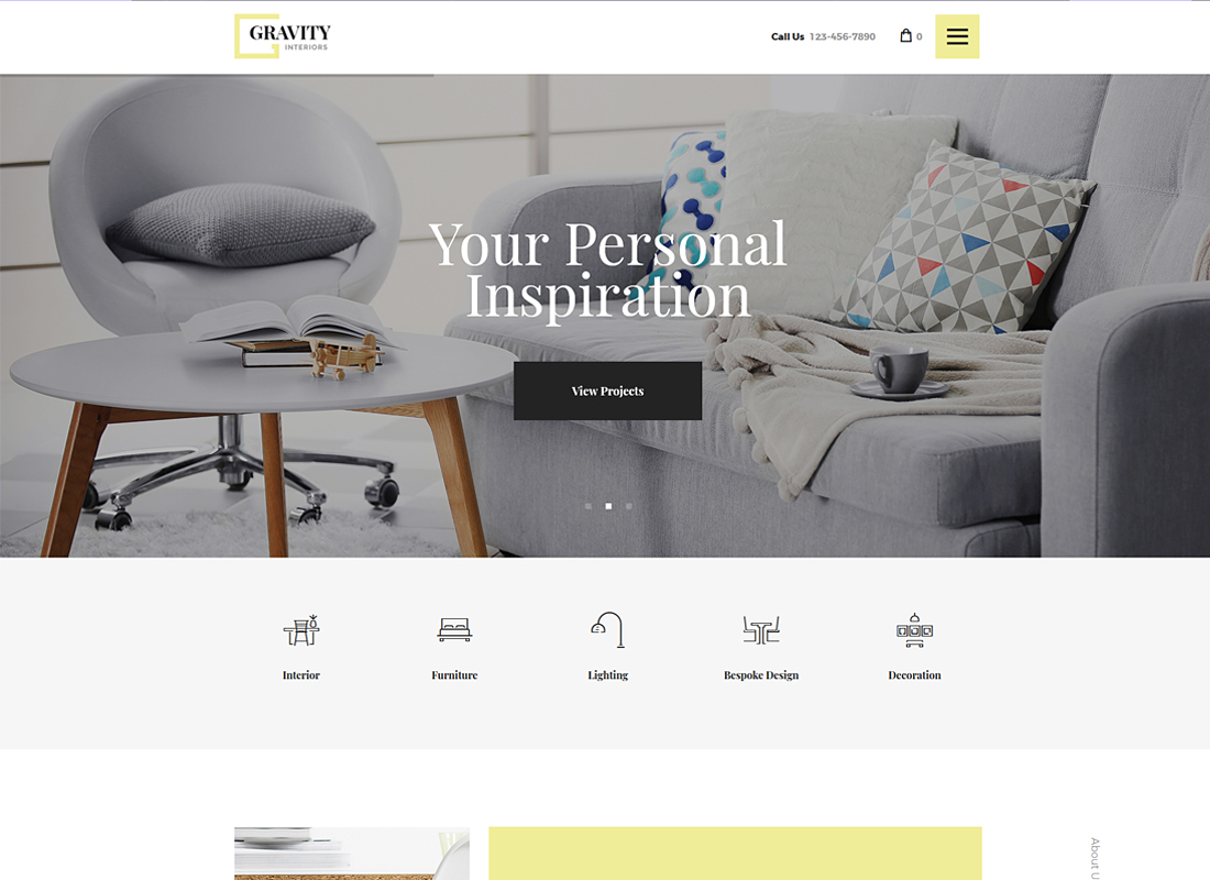 Gravity - A Contemporary Interior Design & Furniture Store WordPress Theme