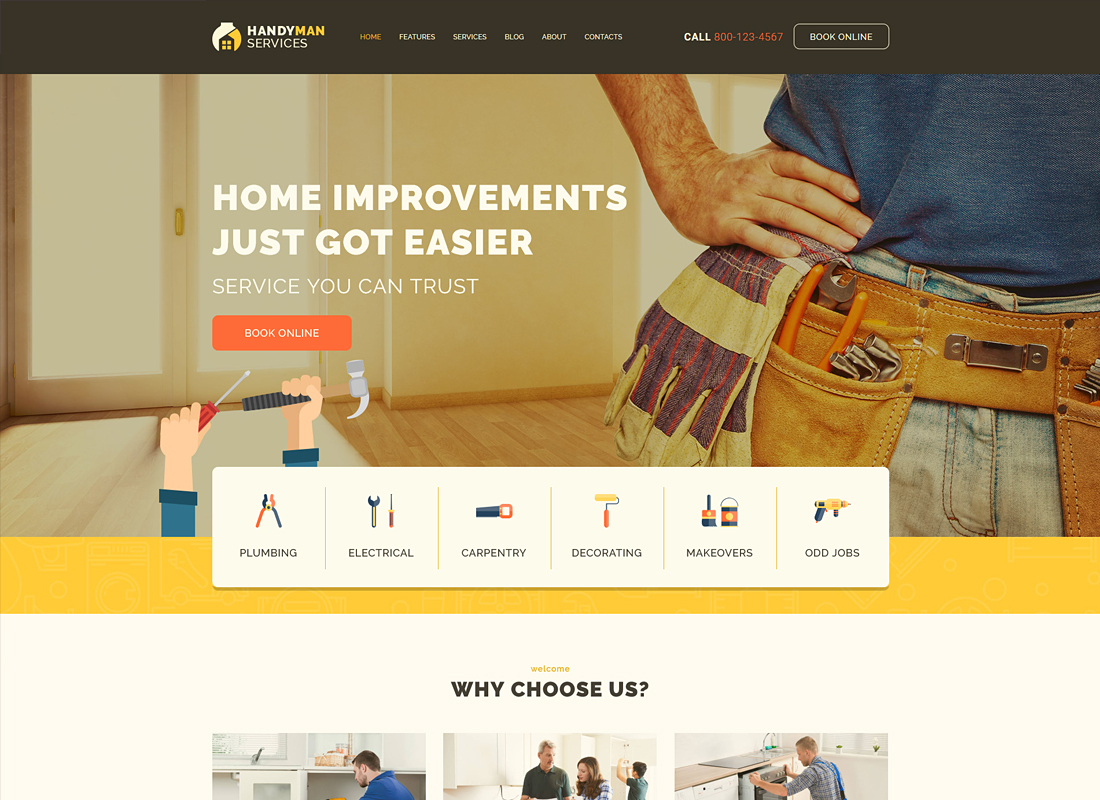 Handyman - Construction and Repair Services WordPress Theme