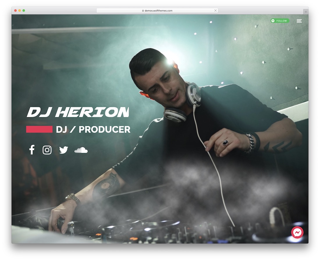 herion wordpress nightclub theme