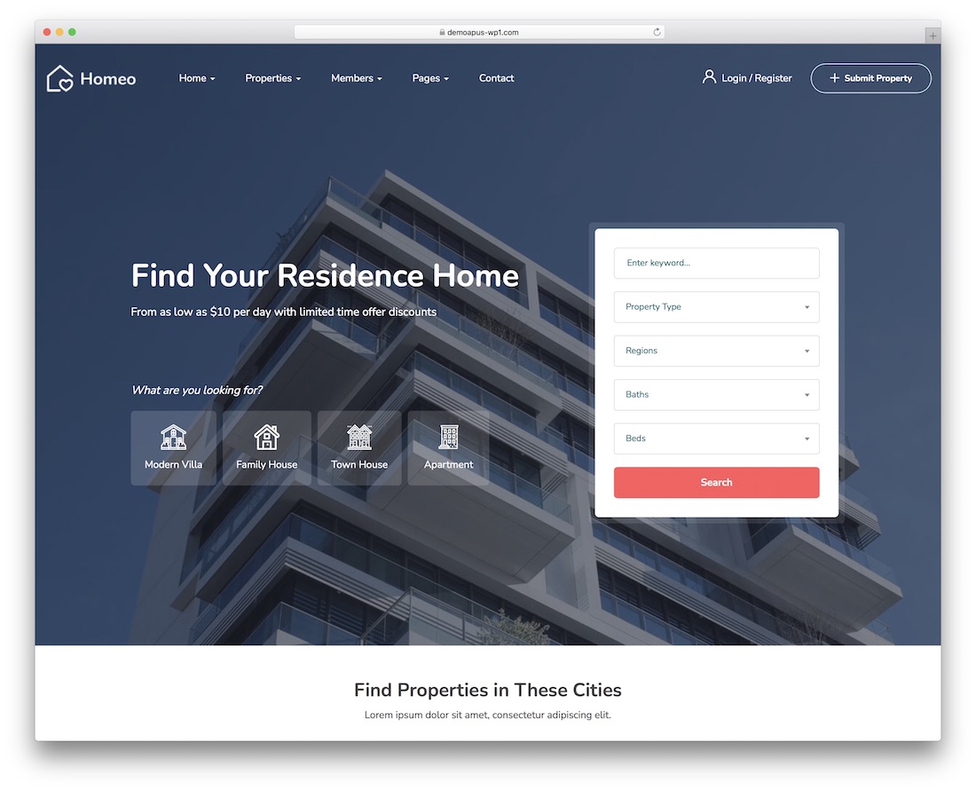 homeo real estate wordpress theme