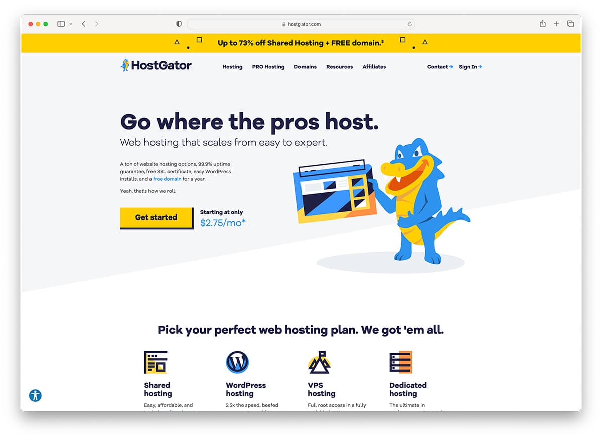 Hostgator - affordable WordPress websitehosting