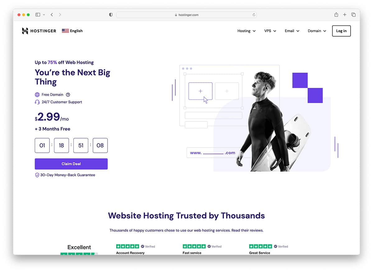 hostinger - cheapest hosting for WordPress