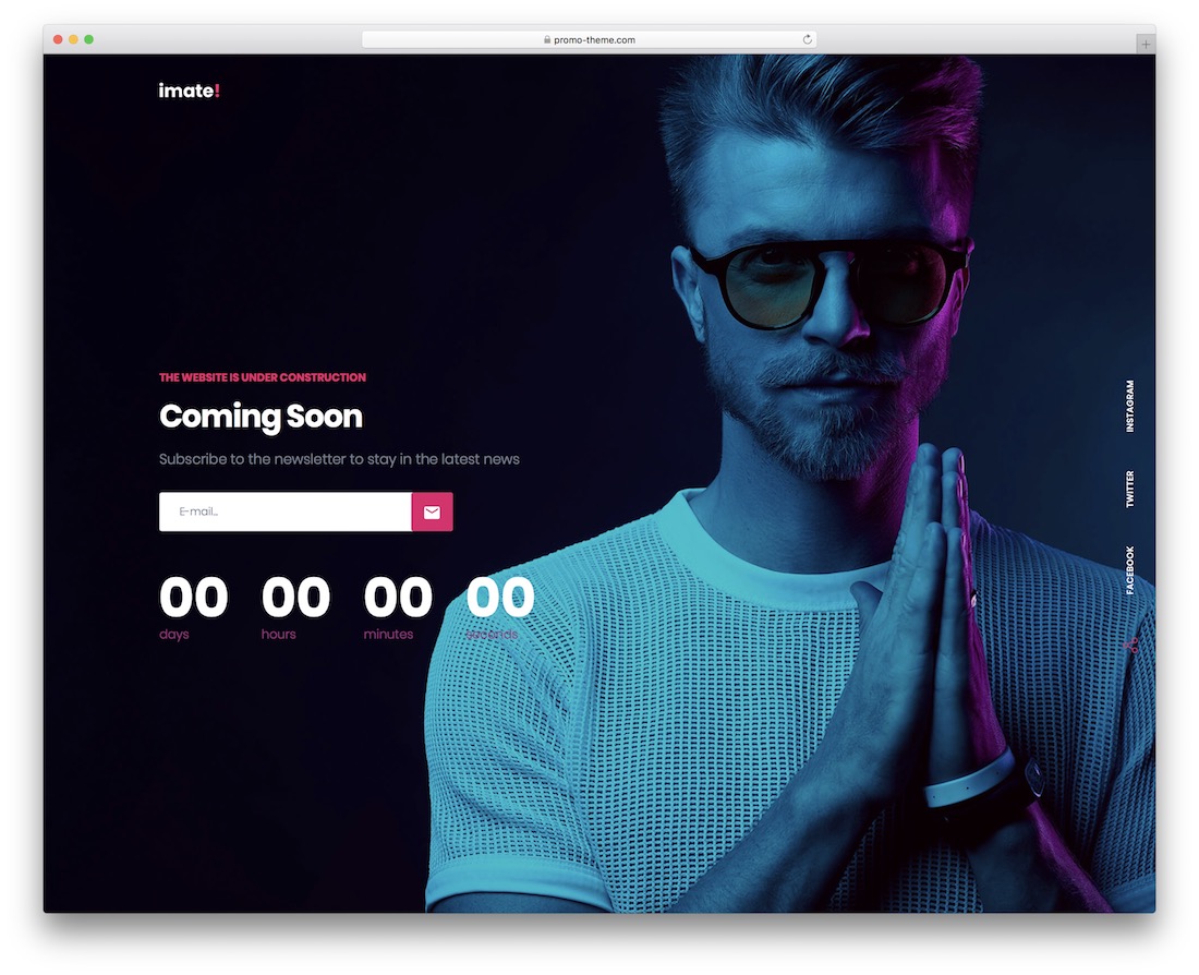 imate coming soon wordpress theme