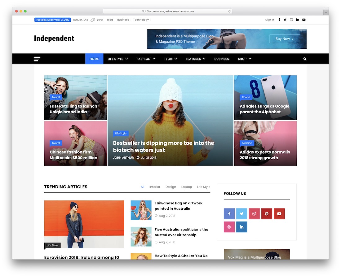 independent news wordpress theme