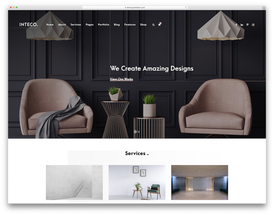 inteco best wordpress theme for architects