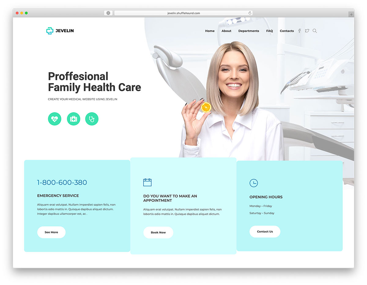 Jevelin - health WordPress themes