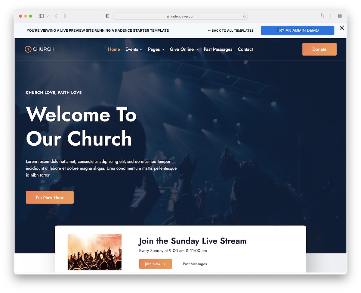 kadence church wordpress theme