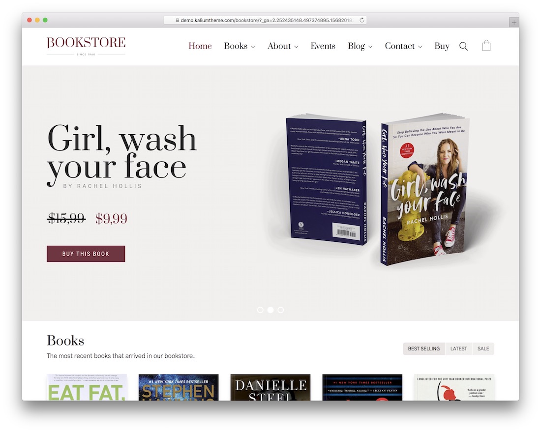 kalium wordpress bookstore theme